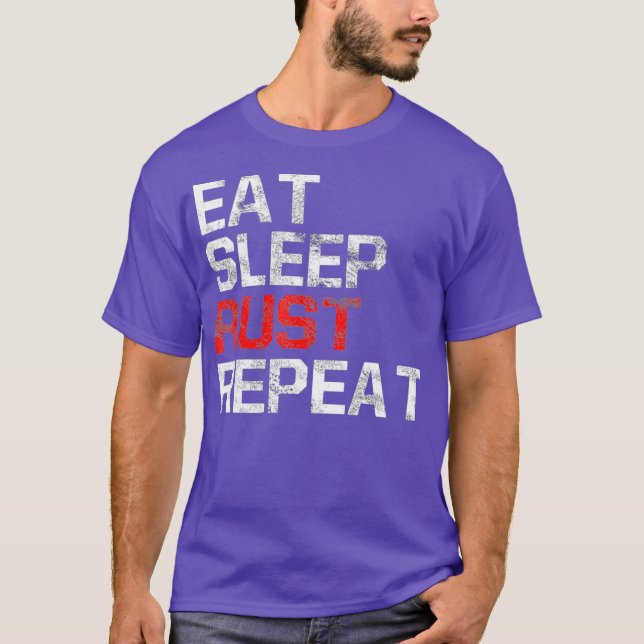 Gaming Funny Meme EAT SLEEP RAID REPEAT Game T-Shirt (Vorderseite)