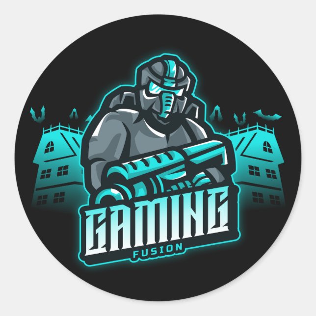 Gaming Fusion Retro Gamer Runder Aufkleber (Vorderseite)
