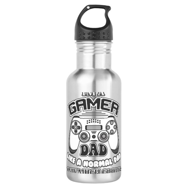 Gaming Game Gamer Console Vater Daddy Geschenkidee Edelstahlflasche (Vorderseite)