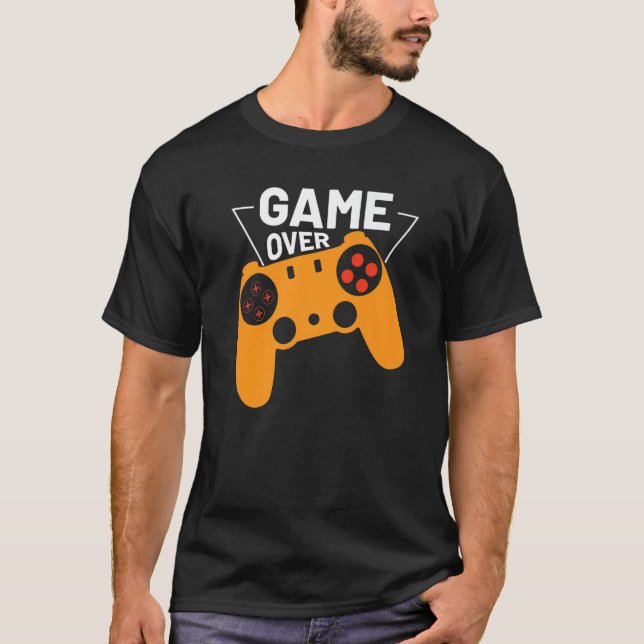 Gaming Game Over Gamer Video Games T-Shirt (Vorderseite)