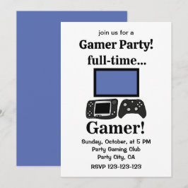 Gaming Gamer Funny Gamer Party Einladung