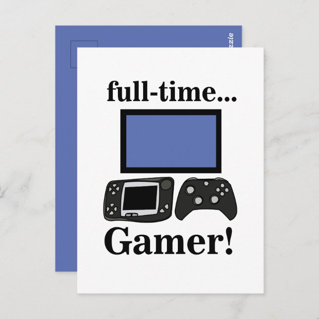 Gaming Gamer Funny Postkarte (Vorne/Hinten)