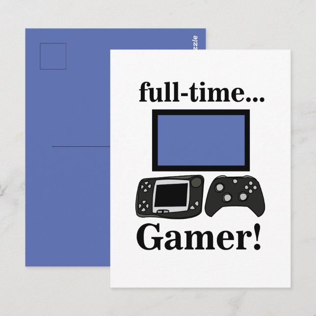 Gaming Gamer Lustig Postkarte (Vorne/Hinten)