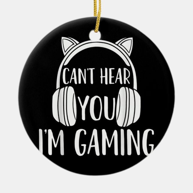 Gaming Gamer Video Game Headset Keramik Ornament (Vorne)
