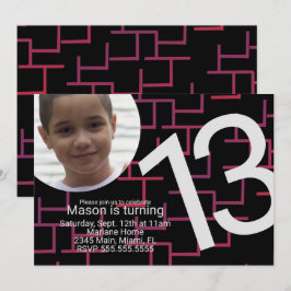 Gaming Geburtstagsparty Maze Gamer Foto Einladung