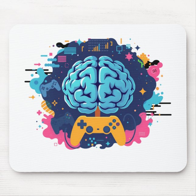 Gaming-Gehirn-Mauspad Mousepad (Vorne)