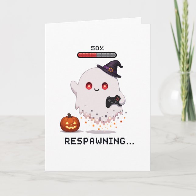 Gaming-Geist Halloween-Wiederbelebung Karte (Vorderseite)