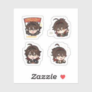 Gaming Genshin Impact 4er Stickerbogen Aufkleber