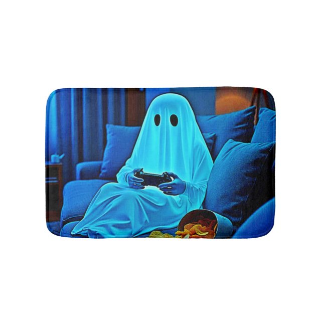 Gaming Ghost gemütliche Nacht in Design Badematte (Vorderseite)
