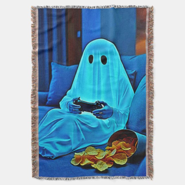 Gaming Ghost gemütliche Nacht in Design Decke (Vorderseite Vertikal)