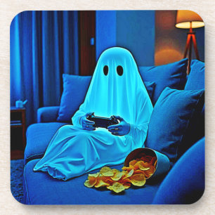 Gaming Ghost gemütliche Nacht in Design Getränkeuntersetzer
