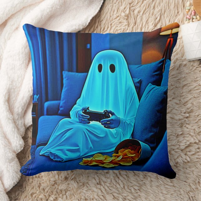 Gaming Ghost gemütliche Nacht in Design Kissen (Decke)
