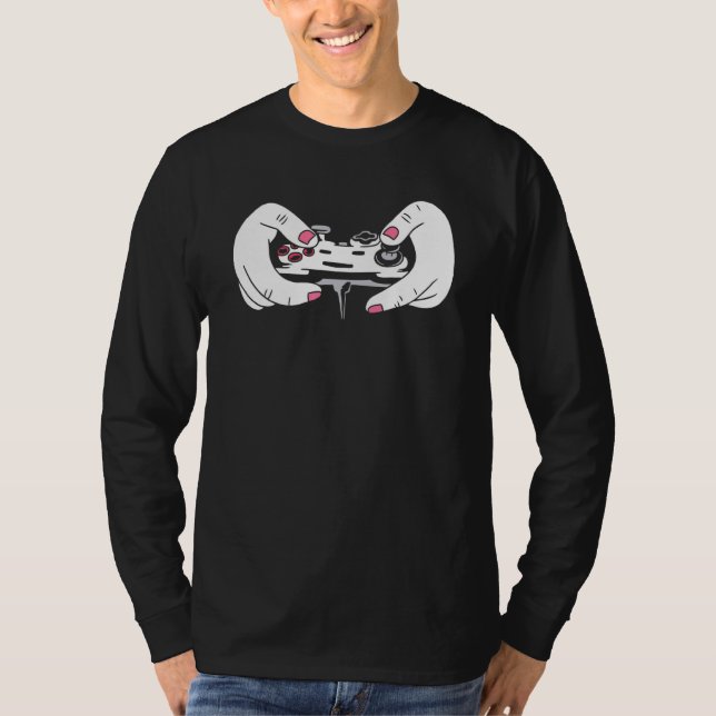 Gaming Girl Controller Console Player Cool Gamer T-Shirt (Vorderseite)
