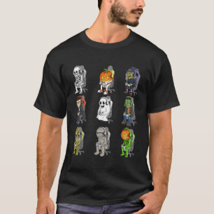 Gaming Halloween Skeleton Vampire Gamer Zombie Boy T-Shirt