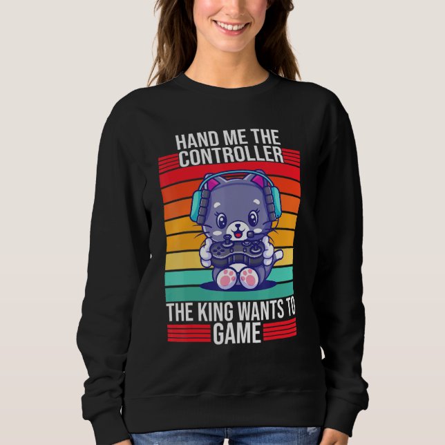 Gaming Hand an den Controller King Console Gamer Sweatshirt (Vorderseite)