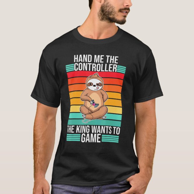 Gaming Hand an den Controller King Console Gamer T-Shirt (Vorderseite)