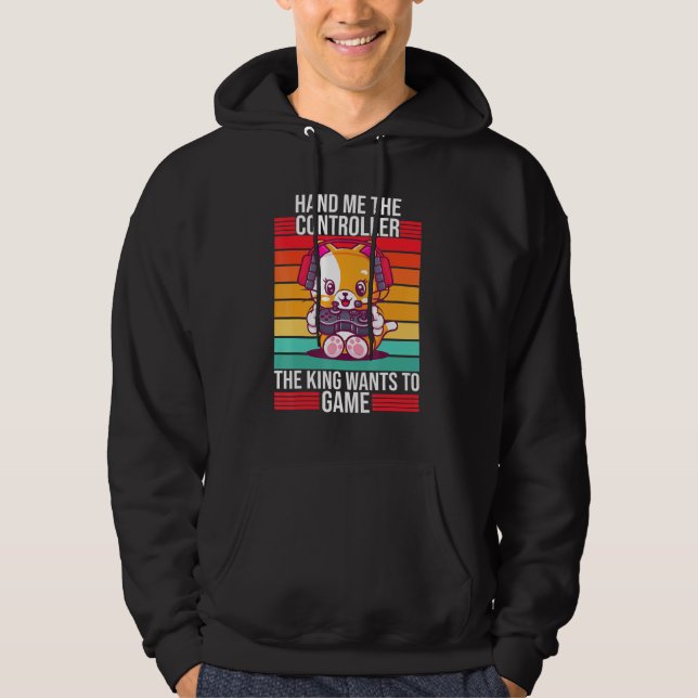Gaming Hand in Hand mit Controller King PS5 Konsol Hoodie (Vorderseite)