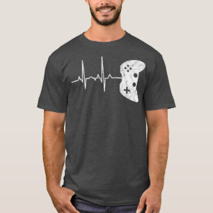 Gaming Heartbeat Video Gamer Mens Kids Geschenk T-Shirt