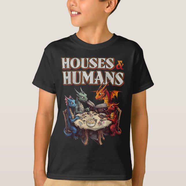 Gaming Houses Humans Funny Rpg Parody Gamer Men Bo T-Shirt (Vorderseite)