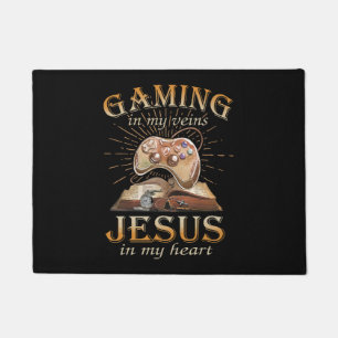 Gaming in meinen Adern Jesus in meinem Herzen Fußmatte