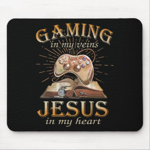 Gaming in meinen Adern Jesus in meinem Herzen Mousepad