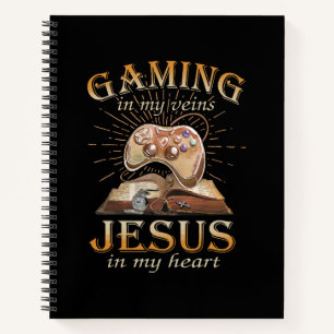 Gaming in meinen Adern Jesus in meinem Herzen Notizbuch