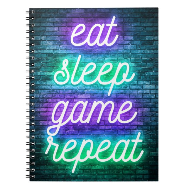 Gaming isst Sleep Wiederholung Notizblock (Vorderseite)