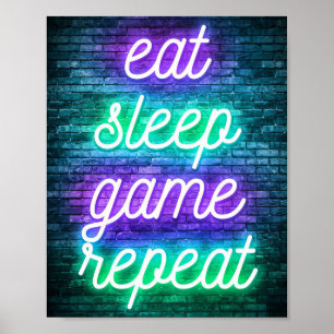 Gaming isst Sleep Wiederholung Poster
