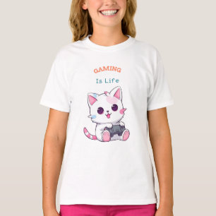 Gaming ist das Life Cat Gamer Girl T-Shirt