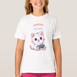 Gaming ist das Life Cat Gamer Girl T-Shirt