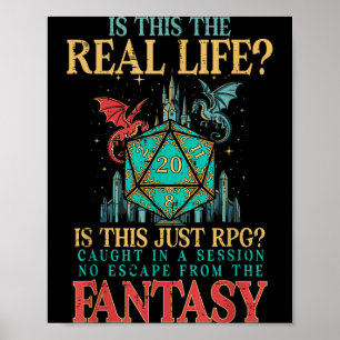 Gaming ist dieses echte Leben oder Fantasy lustige Poster