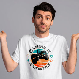 Gaming ist ein Lifestyle Retro Vintag gestreiften  T-Shirt