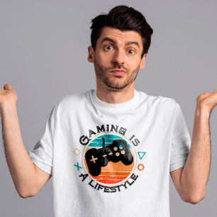 Gaming ist ein Lifestyle Retro Vintag gestreiften  T-Shirt