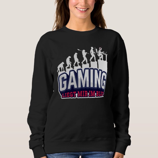 Gaming ist im Blut! Gamer Evolution Gamer Evol Sweatshirt (Vorderseite)