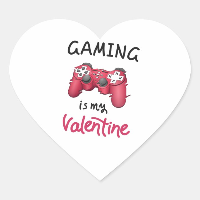 Gaming ist mein Valentine Herz-Aufkleber (Vorderseite)