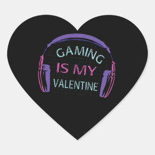 Gaming ist mein Valentine Herz-Aufkleber