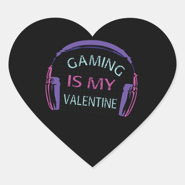 Gaming ist mein Valentine Herz-Aufkleber (Vorderseite)