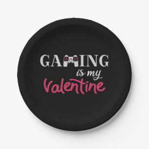 Gaming ist mein Valentine Pappteller