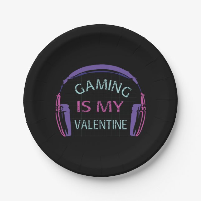 Gaming ist mein Valentine Pappteller (Vorderseite)