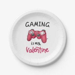 Gaming ist mein Valentine Pappteller
