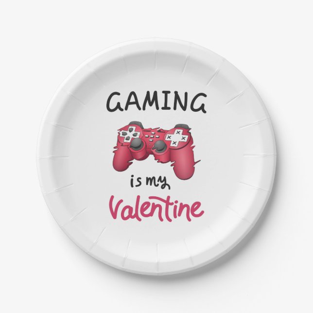 Gaming ist mein Valentine Pappteller (Vorderseite)