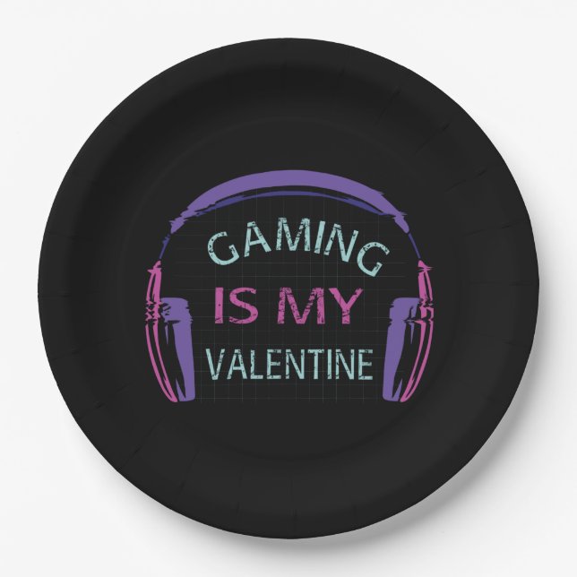 Gaming ist mein Valentine Pappteller (Vorderseite)
