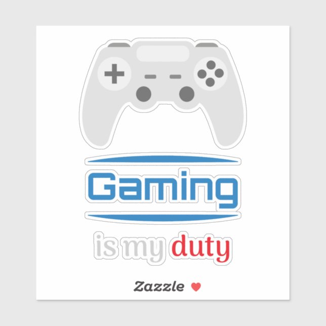 Gaming ist meine Pflicht Gamer Controller Aufkleber (Blatt)