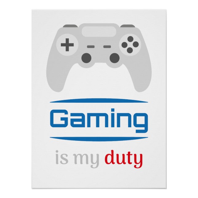 Gaming ist meine Pflicht Gamer Controller Poster (Vorderseite)