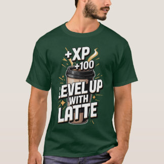 Gaming Kaffee Level Up mit Latte-Freunden T-Shirt