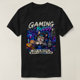 Gaming-Katze – Lustige Gamer-Katze Gaming Buddy T-Shirt