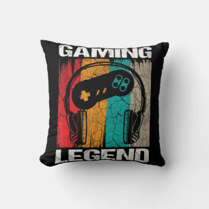 Gaming Legend Gamer Video Games Vintag Gifts Boys Kissen