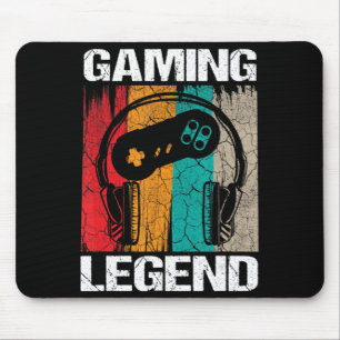 Gaming Legend Gamer Video Games Vintag Gifts Boys Mousepad