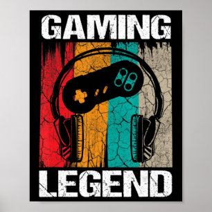 Gaming Legend Gamer Video Games Vintag Gifts Boys Poster