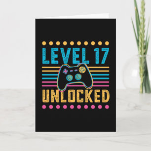 Gaming Level 17 freigeschaltet 17. Geburtstag Game Karte